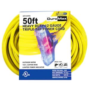 50 ft. 12/3-Gauge Triple Tap Extension Power Cord