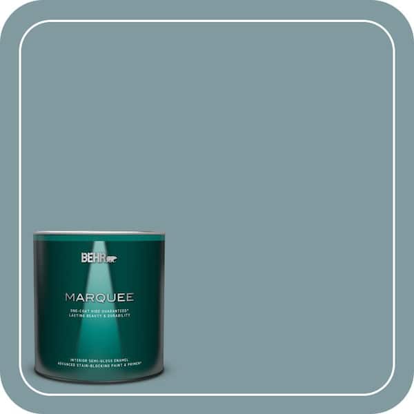 BEHR MARQUEE 1 qt. #ECC-56-3 Lake View Semi-Gloss Enamel Interior Paint & Primer