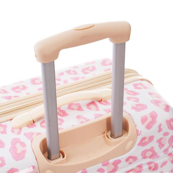 LIVACA 3-Piece Pink Leopard Polycarbonate Hardshell Spinner TSA
