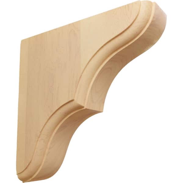 Ekena Millwork 1-3/4 in. x 5-1/2 in. x 5-1/2 in. Red Oak Stratford Wood Bracket