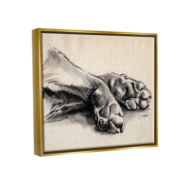 The Stupell Home Decor Collection Dog Paw Charcoal Design Minimal ...