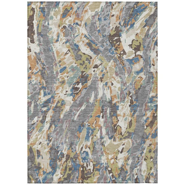 Chantille Machine Washable Indoor/Outdoor Abstract ACN2441 Gray 3 ft. x 5 ft. Area Rug