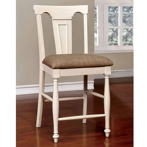 Sabrina White Cottage Style Counter Height Chair
