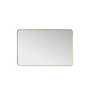 Mutriku 48 in. W x 32 in. H Metal Framed Rectangle Bathroom Vanity Mirror in Gold