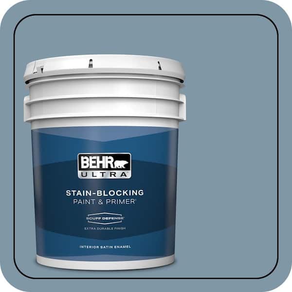 BEHR ULTRA 5 gal. #560F-5 Bleached Denim Extra Durable Satin Enamel Interior Paint & Primer