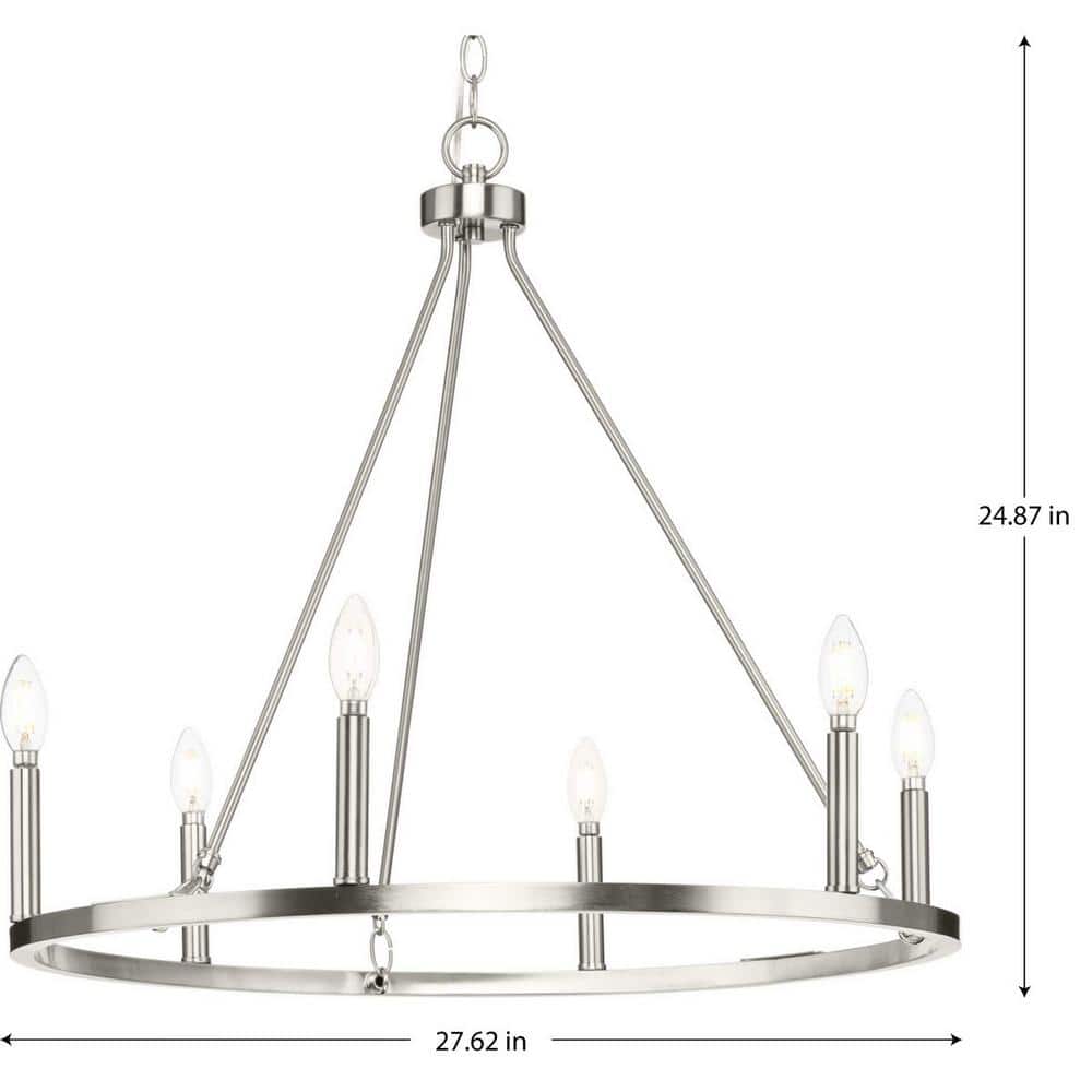 Gilliam Brushed Nickel 6-Light Circular Chandelier
