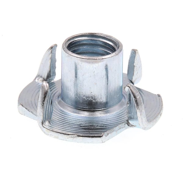 5/16 in.-18 x 7/16 in. 4-Prong Zinc Plated Steel T-Nuts (10-Pack)