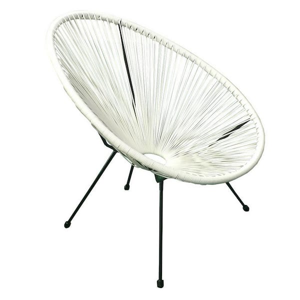 Acapulco White Woven Lounge Chair (Set of 2-Piece)
