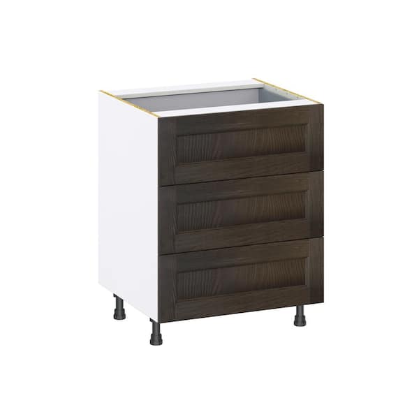 Georgetown 27 in. W x 24 in. D x 34.5 in. H Assembled Drawer Base Kitchen Cabinet in Chestnut with 4-Drawers