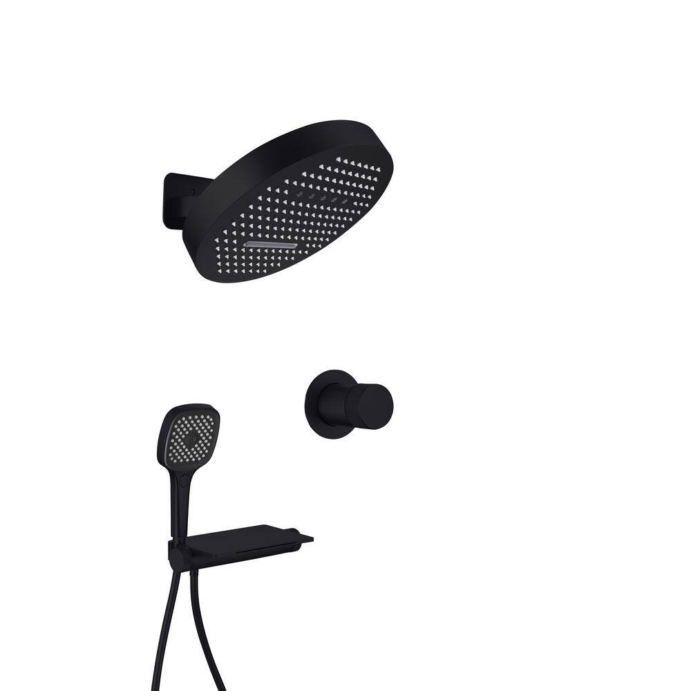 5-Spray Wall Mount Round Shower Faucet and Handheld Shower Faucet 2. 64GPM in Matte Black price history on PriceWatchPro