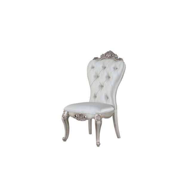 HomeRoots Amelia Cream/white Fabric Tufted & Cushioned Parsons Chair Set of 2