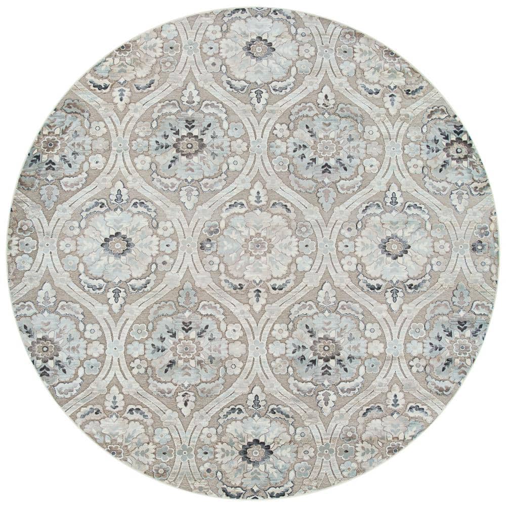 Couristan Cire Cherrington Greige-Antique Cream 8 ft. x 8 ft. Round ...