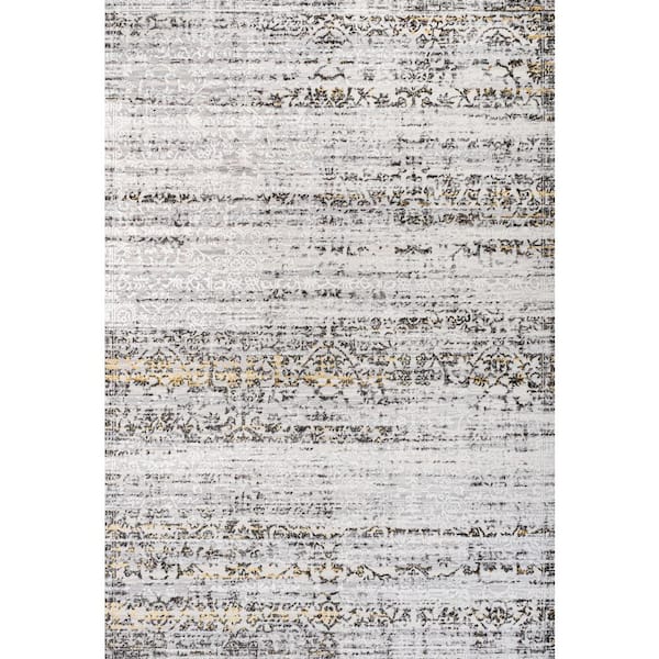 Tidal Modern Strie' Ivory/Black 4 ft. x 6 ft. Area Rug