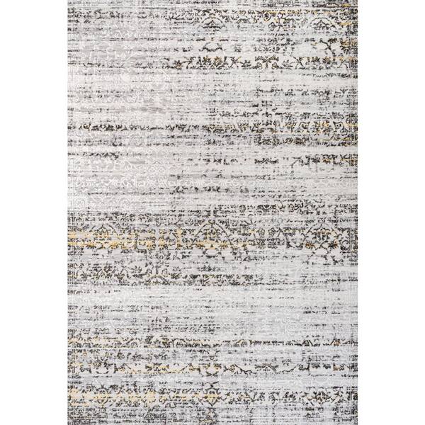 Tidal Modern Strie Ivory/Black 8 ft. x 10 ft. Area Rug