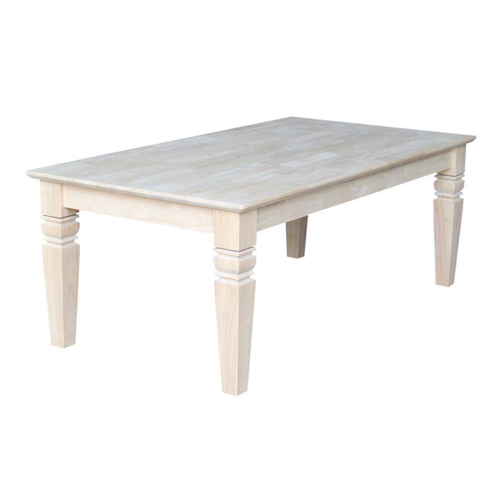 Elegant Java Rectangular Coffee Table in Unfinished Wood