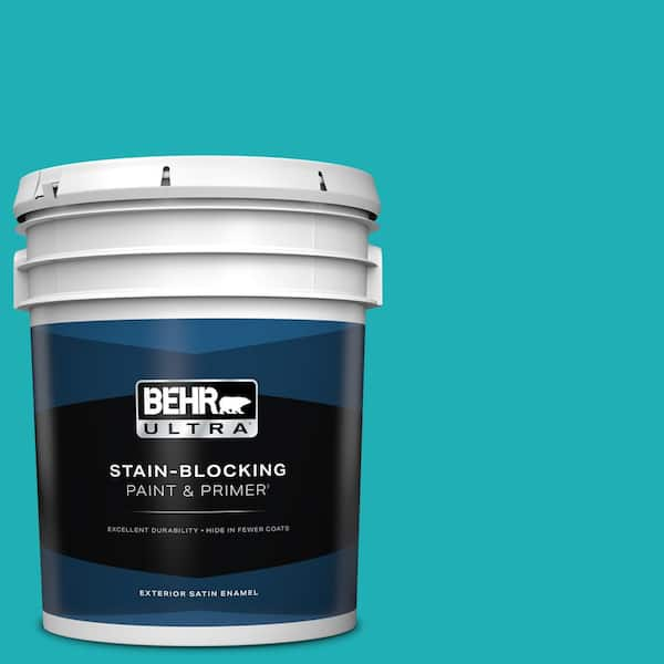 BEHR ULTRA 5 gal. #500B-5 Mermaid Treasure Satin Enamel Exterior Paint & Primer