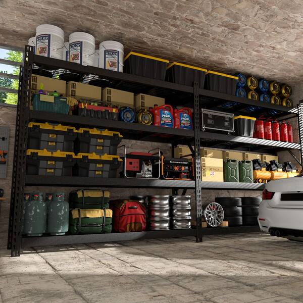 VEIKOUS 87 in. Tall 4-Tier Metal Heavy-Duty Adjustable Garage