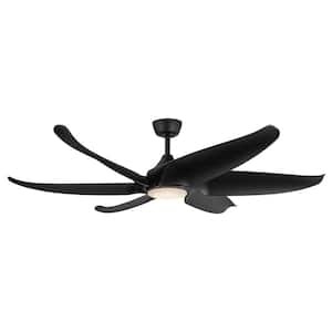 Coronado 60-in 1 Light Matte Black Integrated LED Smart Ceiling Fan