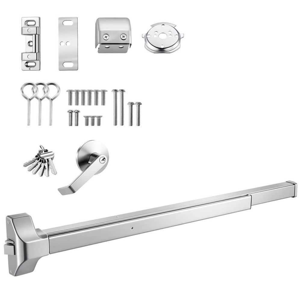 Push Bar Panic Exit Device, 41 in. Stainless Steel Commercial Emergency Door Hardware with Exterior Lever Handle price history on PriceWatchPro