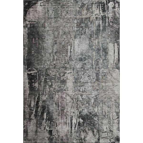 Mayfield Premium Machine Washable Abstract AMF2236 Gray 5 ft. x 7 ft. 6 in. Area Rug