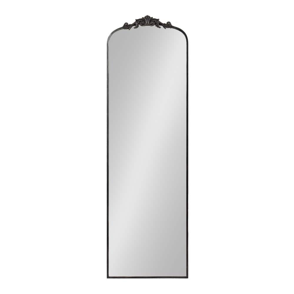 Arendahl Antique Black Full Length Rectangular Mirror with Ornate Crown