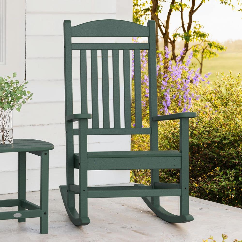 POLYWOOD Grant Park Green Plastic Outdoor Rocking Chair R105GR