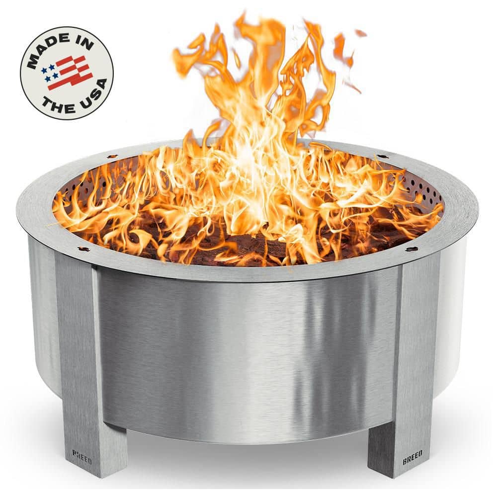 Breeo X-Series 42-Smokeless Fire Pit - Heavy-Gauge Steel Material ...