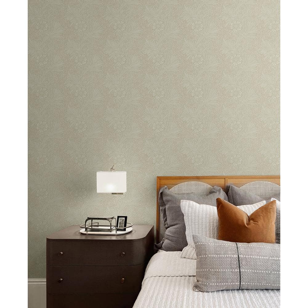 Neutral Marigold Garden Matte Vinyl Peel and Stick Wallpaper Roll