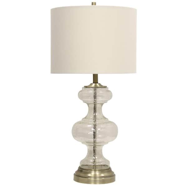 Clear Seeded Glass Table Lamp, Antique Looking Table Lamps