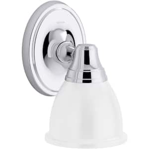 Forte 1 Light Polished Chrome Indoor Bathroom Wall Sconce, Position Facing Up or Down, UL Listed