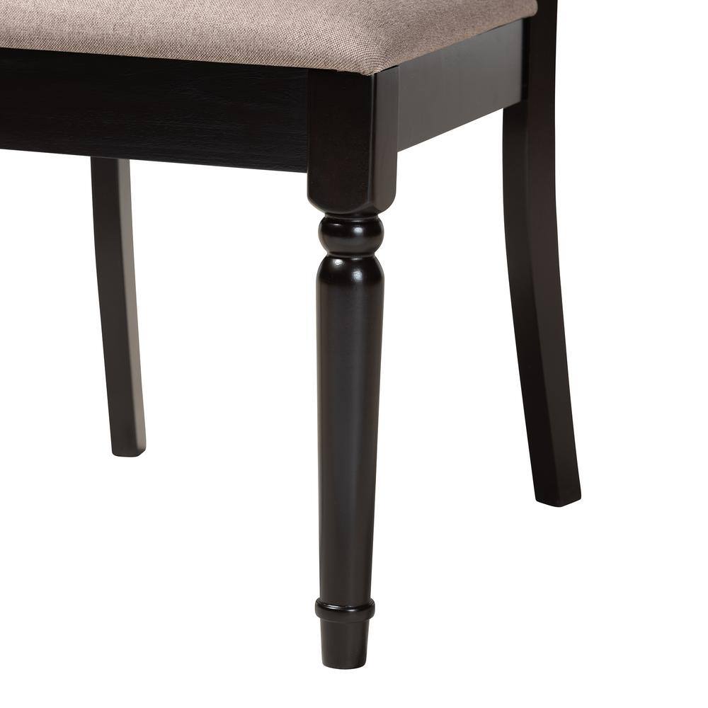 Lucie Sand and Dark Brown Wood Dining Chair Set