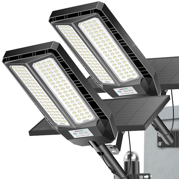 ‎2500 Lumen 260° Black Motion Sensing Dusk to Dawn Integrated LED Flood Light 2 Pack