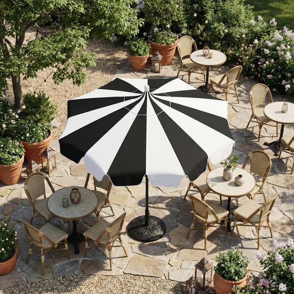 Mondawe 10 ft. Pagoda Patio Umbrella with Crank Lift and Tilt Adjustable in  Black MO-OD0102PA10BK - The Home Depot