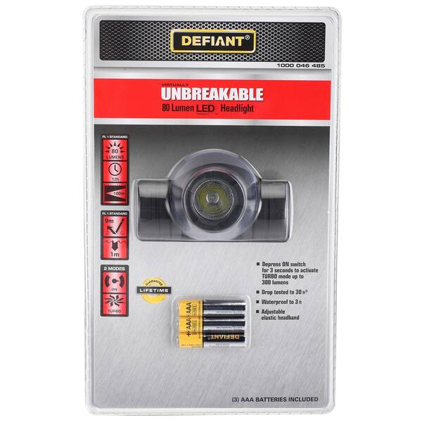 Defiant 3AAA LED Unbreakable Headlight