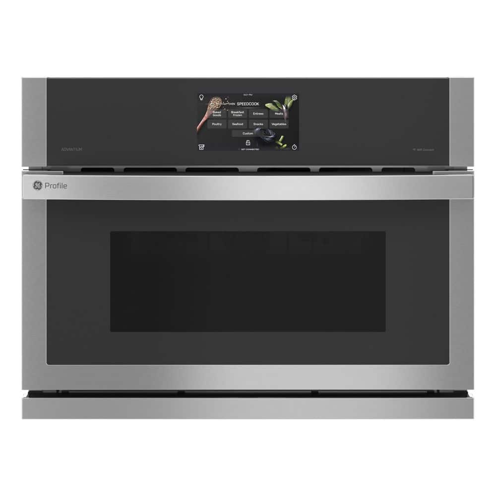 Profile 27 in Single Residential Electric Wall Oven with and 120V Advantium Technology in. Stainless Steel