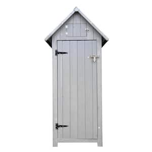 1.70 ft. W x 2.53 ft. D Wood Outdoor Storage Shed for Backyard Patio Furniture, Garden Tool, Gray (4.3 sq. ft.)