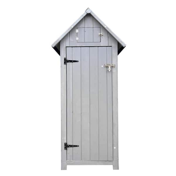 Unbranded 1.70 ft. W x 2.53 ft. D Wood Outdoor Storage Shed for Backyard Patio Furniture, Garden Tool, Gray (4.3 sq. ft.)
