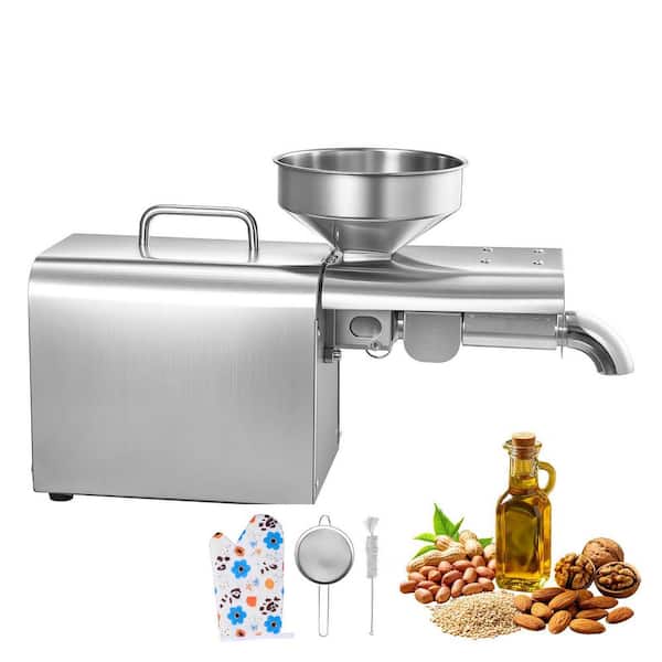 Automatic Oil Press Machine 8.27 LBS/H Capacity, 750W Electric Oil Extractor 122℉-572℉ Hot Pressing for Peanuts Sesame