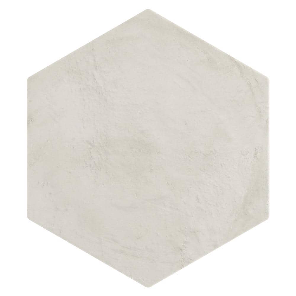 Bianco Matte Hexagonal Porcelain Floor and Wall Tile 8.5 x 9.84 Inch