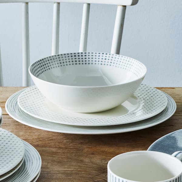hidakamegumi129 Noritake 洋食器 10枚セット Noritake Grey Hammock 12-Piece Rim (Grey) Porcelain Dinnerware Set