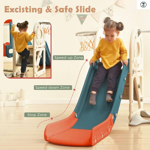 Outdoors and Recreation Clipart-child sliding down palyground slide light  color