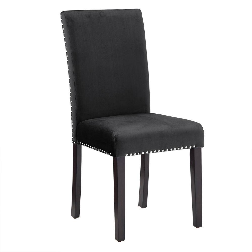 Black Nailhead Velvet Upholstered Dining Chairs (Set Of 2) price history on PriceWatchPro