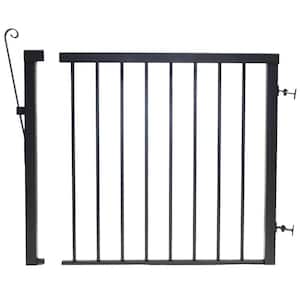 Vista Railing Systems 42 in. x 48 in. Powder Coated Aluminum Wide Gate with Straight Picket - Black PB7480XB