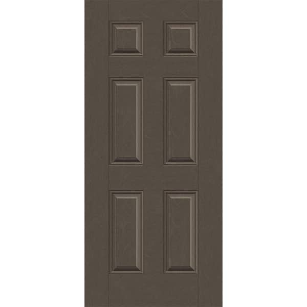 Steves & Sons Regency 36 in. x 80 in. Universal Handing 6 Panel Ashwood Stain Mahogany Fiberglass Front Door Slab