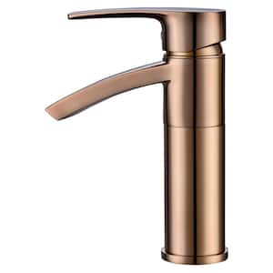 Ariana Single-Handle Single-Hole Bathroom Faucet with Swivel Spout in Polished Rose Gold