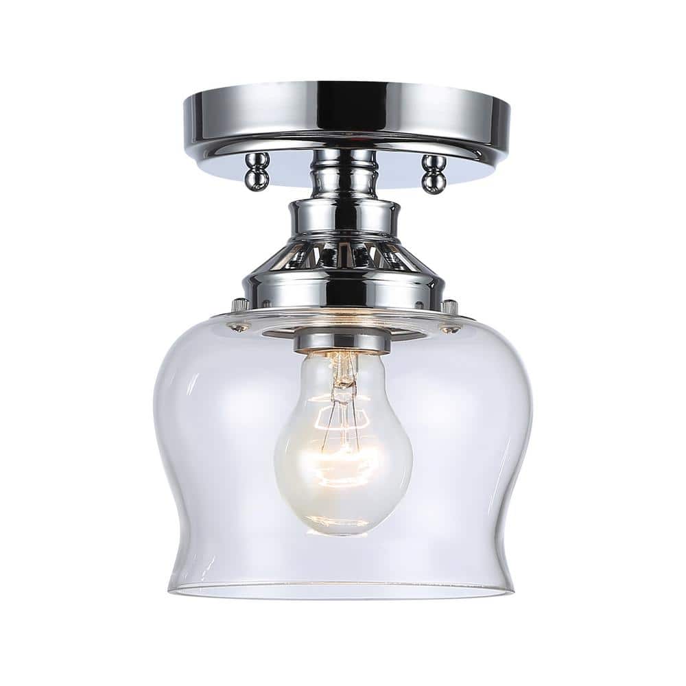 Daphne 1-Light Semi-Flush in Chrome with Clear Glass price history on PriceWatchPro