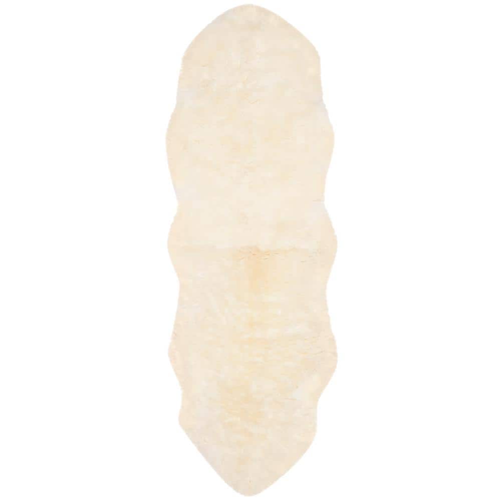 Sheep Skin 2 ft. x 10 ft. Natural/White Solid Color Runner Rug price history on PriceWatchPro