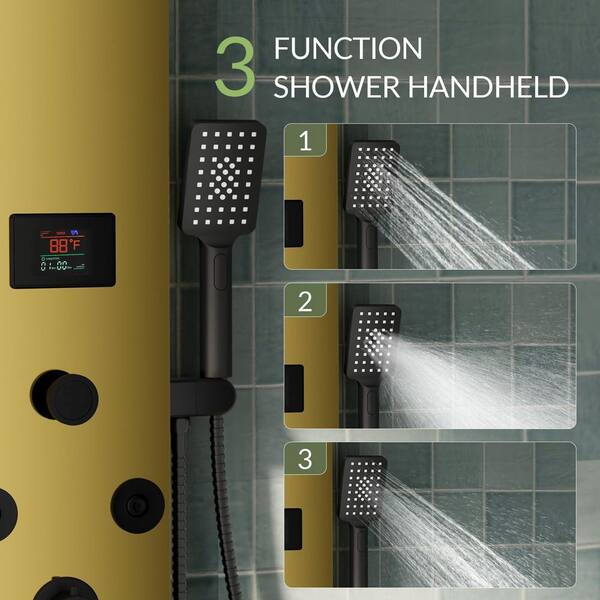 Povucky 6-in-One 6-Jet Shower Panel Tower System with Rainfall