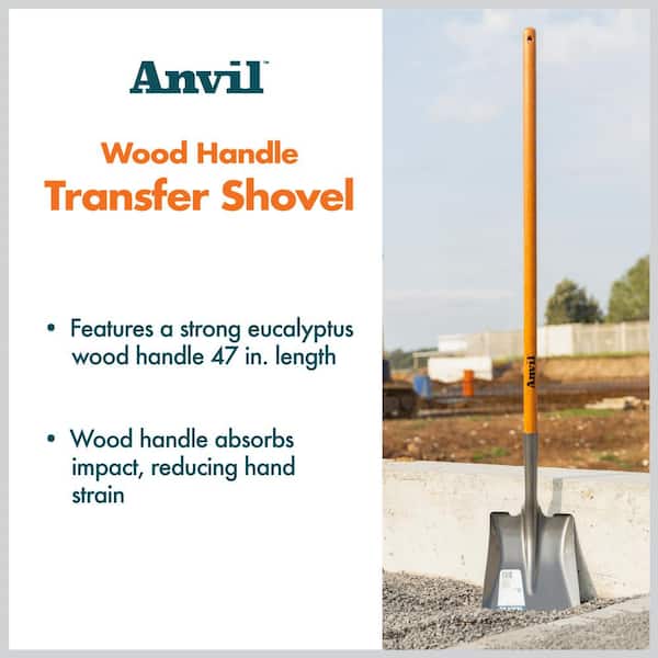Anvil - 47 in. Wood Handle Carbon Steel Transfer Shovel