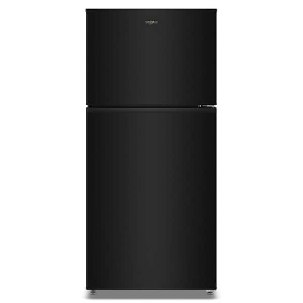 30 in. 19 cu. ft. Freestanding Top Freezer Refrigerator in Black with Ice Maker